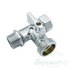 Кран шаровый проходной Valogin 1/2" в.р - 3/4" н.р - 1/2" н.р.. Код 21319