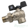 Кран шаровый Stout 1/2" н.р.-в.р. угловой с накидной гайкой. Код 26160