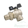 Кран шаровый Stout 3/4" н.р.-в.р. угловой с накидной гайкой. Код 26161