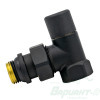 Ручной радиаторный клапан Varmega, 1/2", угловой, черный. Код 26670