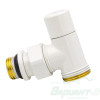 Ручной радиаторный клапан Varmega, 1/2" x 3/4"EK, угловой, белый. Код 26672