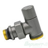 Ручной радиаторный клапан Varmega, 1/2" x 3/4"EK, угловой, серый. Код 26674