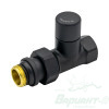 Запорный радиаторный клапан Varmega, 1/2", прямой, черный VMDV04-210404. Код 26676