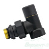 Запорный радиаторный клапан Varmega, 1/2", угловой, черный VMDV03-210404. Код 26679