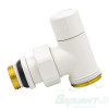 Запорный радиаторный клапан Varmega, 1/2" x 3/4"EK, угловой, белый. Код 26681