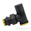 Запорный радиаторный клапан Varmega, 1/2" x 3/4"EK, угловой, черный. Код 26682