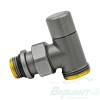 Запорный радиаторный клапан Varmega, 1/2" x 3/4"EK, угловой, серый. Код 26683