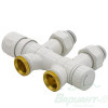 Узел нижнего подключения Varmega, 1/2"х3/4"EK, универсальный, белый. Код 28389