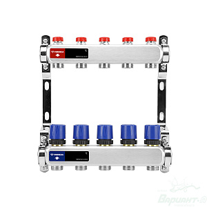 Фото товара «Коллекторная группа для отопления Varmega VM15505 ВР 1", на 5 контуров 3/4" EK. Код 22887», Котельное оборудование и аксессуары