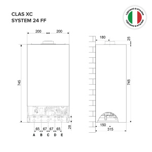 Фото товара «Котел газовый одноконтурный Ariston CLAS XC SYSTEM 24 FF NG. Код 23176», Настенные газовые котлы