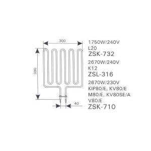 Фото товара «ТЭН для электрокаменки Harvia ZSK-710 2670 Вт (KIP80, M80). Код 7669», ТЭНы и ЗИП для каменок