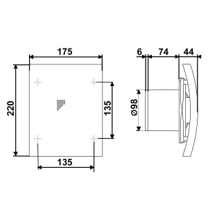 Фото товара «Вентилятор Era Breeze 4C Grey metal с обратным клапаном D=100. Код 23658», Приточно-вытяжные вентиляторы