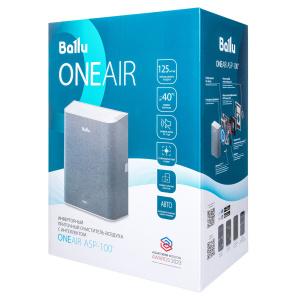 Фото товара «Очиститель воздуха приточный Ballu ONEAIR ASP-100W (Белый). Код 25764», Приточные вентиляторы