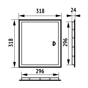 Фото товара «Люк-дверца Era Л3030Р 300*300мм с ручкой. Код 25325», Вентиляционные решетки и люки