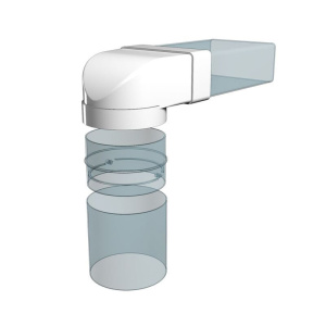 Фото товара «Соединитель угловой Era 612СК10ФП, 120*60 мм D=100 мм. Код 20023», Воздуховоды