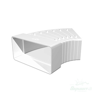 Фото товара «Колено плоское горизонтальное разноугловое Era 612КРП, 120*60 мм/3...48°. Код 20721», Воздуховоды