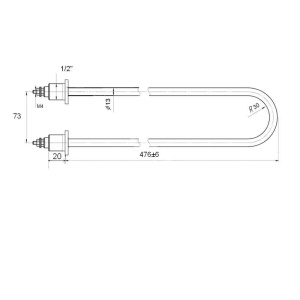 Фото товара «ТЭН 100А13/2,0р220-2R30 (штуцер 1/2"). Код 5054», ТЭНы для жидких сред