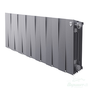 Фото товара «Радиатор биметаллический Royal Thermo PianoForte 300 /Silver Satin (серебро) (14 секций). 300 мм. Код 23773», Алюминиевые и биметаллические радиаторы