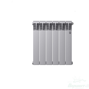 Фото товара «Радиатор биметаллический Royal Thermo Revolution Bimetall 500 2.0/Silver Satin (серебро) (6 секций). 500 мм. Код 26455», Алюминиевые и биметаллические радиаторы