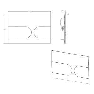 Фото товара «Клавиша смыва AZ-SS-001-CH. Код 28795», Инсталляции для подвесных унитазов