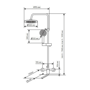 Фото товара «Душевая система Rusant RDS 902. Код 27749», Душевые системы