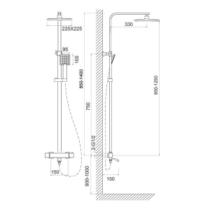 Фото товара «Душевая система Moderno Melodia c термостатическим смесителем. Код 28378», Душевые системы