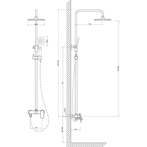 Фото товара «Душевая система со смесителем Rock Melodia MSC00111C. Код 28421», Душевые системы