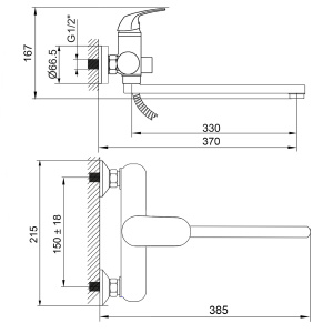 Фото товара «Смеситель Rusant RV1823515-029L для ванны. Код 26749», Смесители для ванны и душа