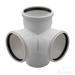 Крестовина двуплоскостная 110/110/110*87,5 ELITE МК для внутренней канализации. Код 27432 в Новосибирске