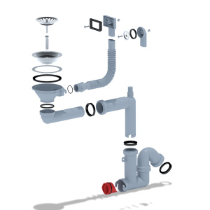 Фото товара «Сифон для мойки Ани Пласт F5345S. Код 28342», Отводная арматура