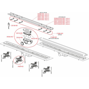 Фото товара «Водоотводящий желоб Alcaplast APZ19BLACK-750 750 мм. Код 27420», Трапы сливные