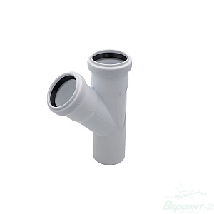 Тройник 50*50/45° ELITE МК для внутренней канализации. Код 27969 в Новосибирске