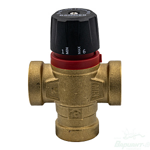 Термостатический клапан Rommer (30-65 C) 3/4" в.р. (боковое смешивание). Код 28427 в Новосибирске