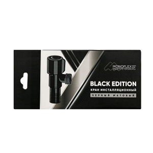 Фото товара «Кран угловой Monoflex 1/2-1/2" черный. Код 23720», Краны шаровые и вентили