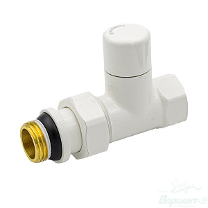 Фото товара «Запорный радиаторный клапан Varmega, 1/2", прямой, белый VMDV04-110404. Код 26675», Терморегулирующие вентили