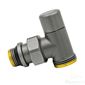 Фото товара «Запорный радиаторный клапан Varmega, 1/2" x 3/4"EK, угловой, серый. Код 26683», Терморегулирующие вентили