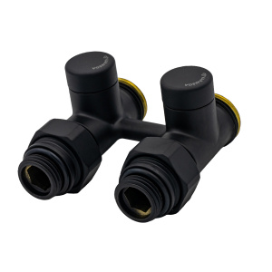 Фото товара «Узел нижнего подключения Varmega 1/2"х3/4"EK (прямой, черный). Код 27696», Терморегулирующие вентили